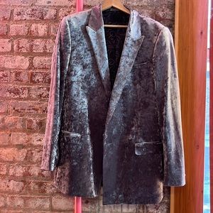 Silver Velvet Blazer
